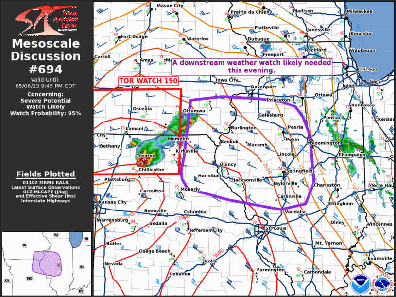 Mesoscale Discussion 694
