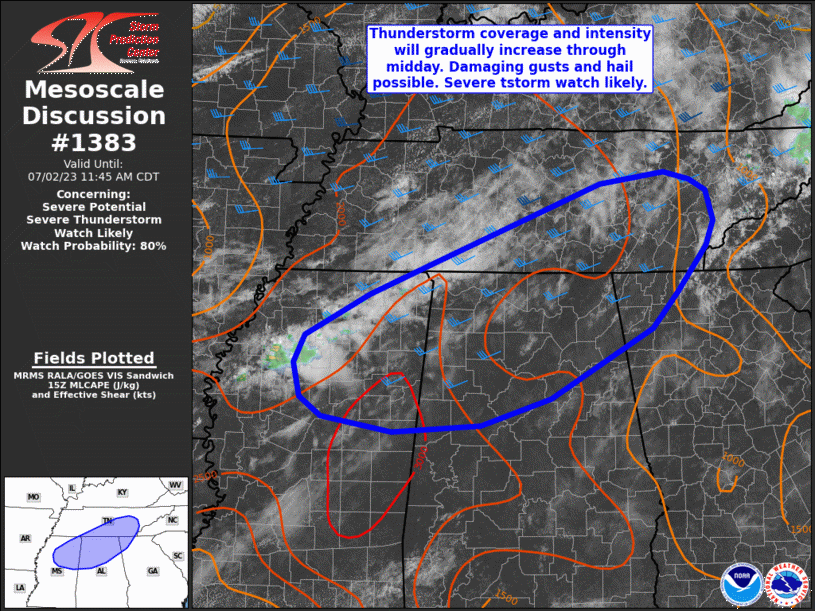 Mesoscale Discussion 1383
