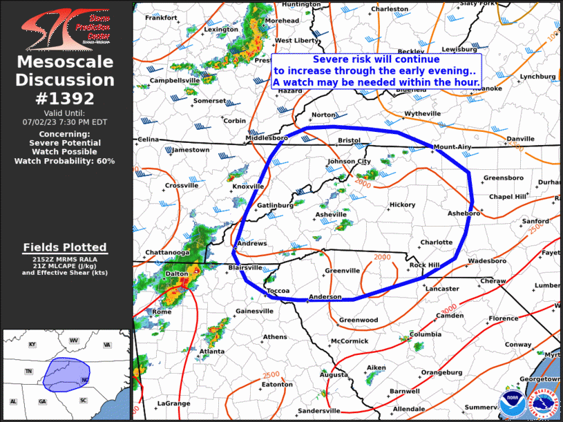 Mesoscale Discussion 1392