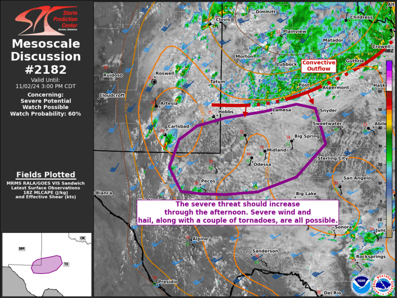 Mesoscale Discussion 2182