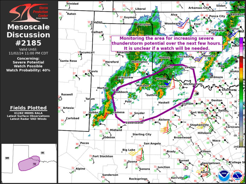 Mesoscale Discussion 2185