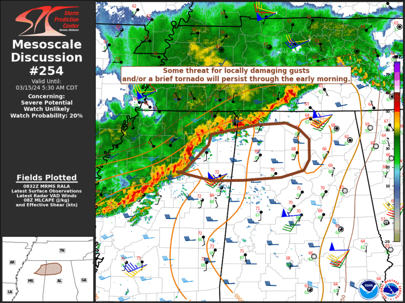 Mesoscale Discussion 254