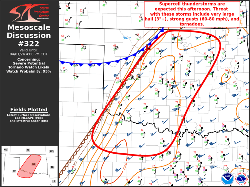 Mesoscale Discussion 322