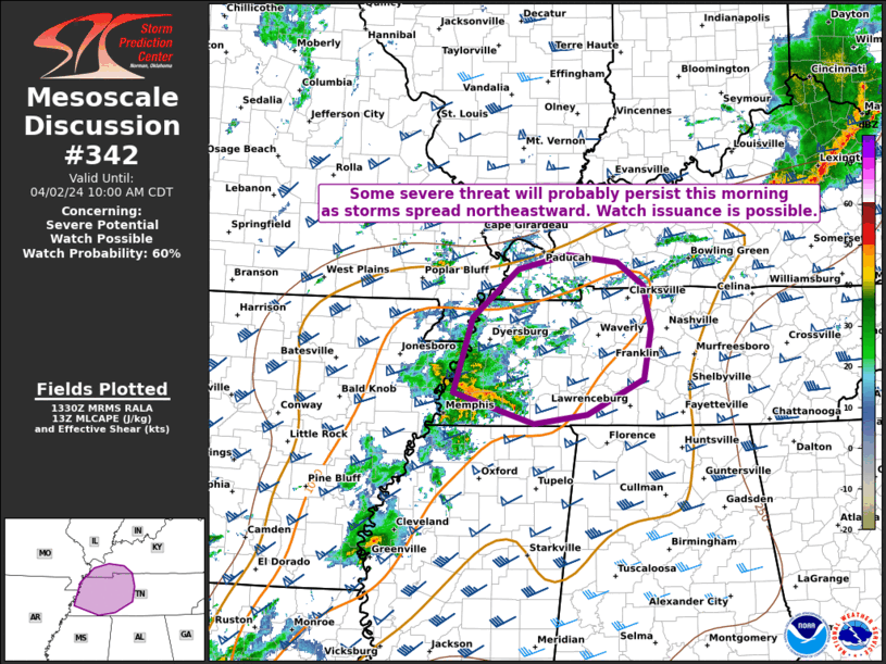 Mesoscale Discussion 342