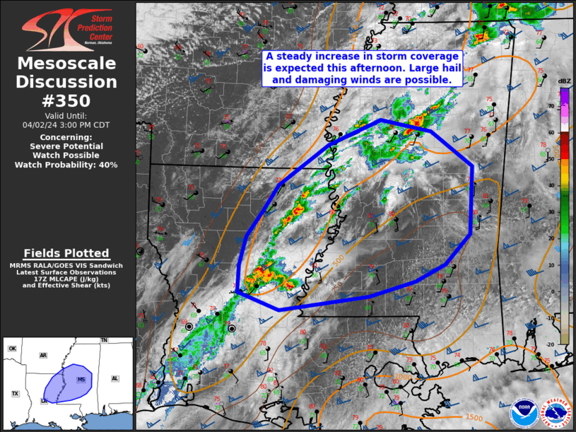 Mesoscale Discussion 350
