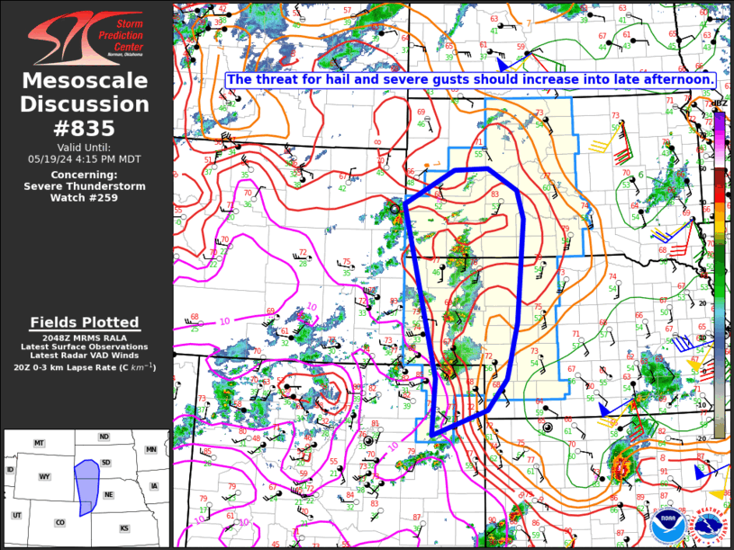 Mesoscale Discussion 835