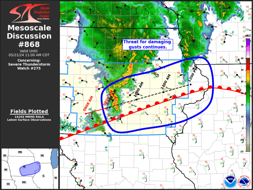 Mesoscale Discussion 868