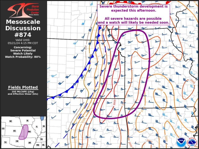 Mesoscale Discussion 874