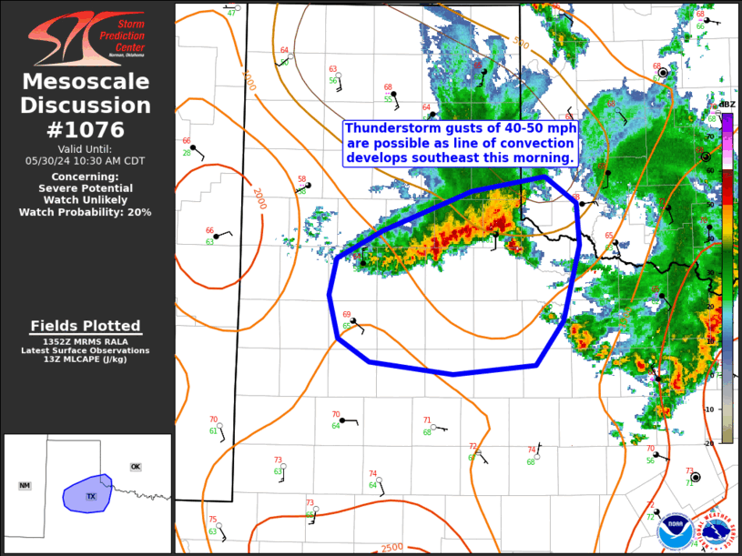 Mesoscale Discussion 1076
