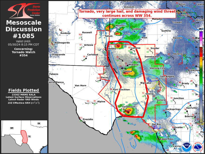 Mesoscale Discussion 1085