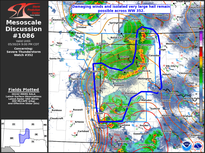 Mesoscale Discussion 1086