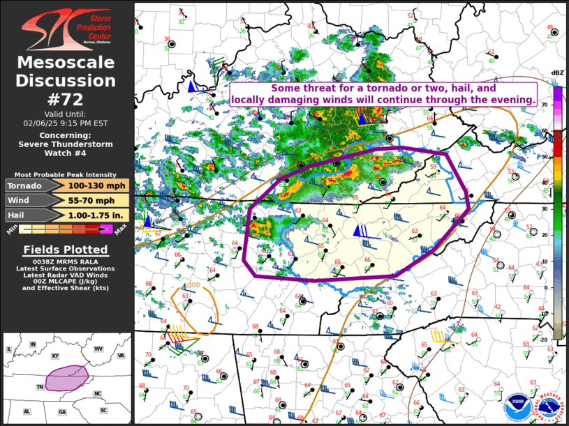 Mesoscale Discussion 72