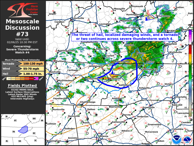 Mesoscale Discussion 73