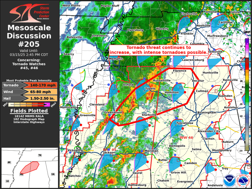 Mesoscale Discussion 205