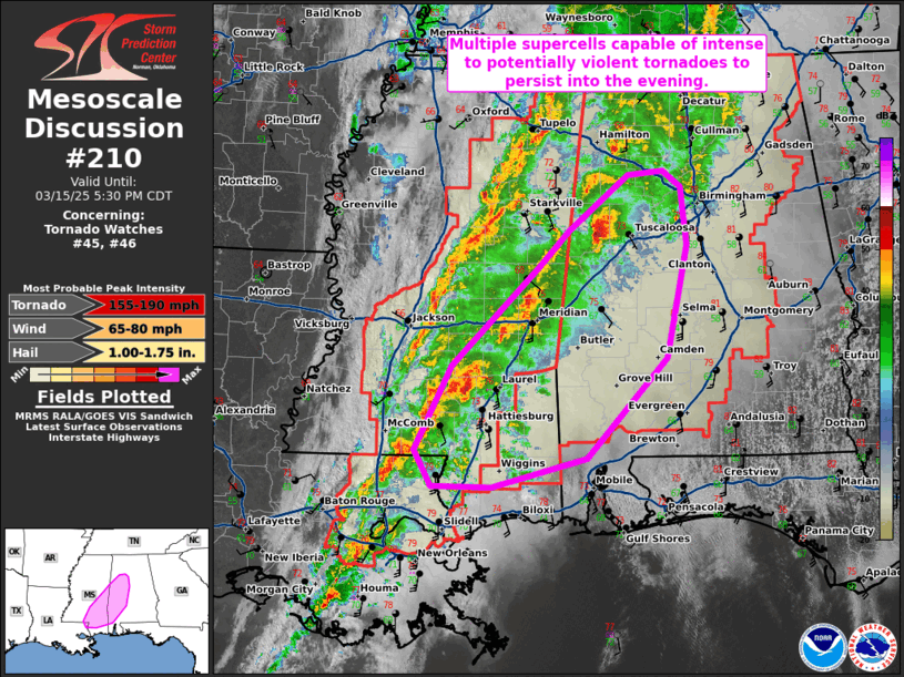 Mesoscale Discussion 210