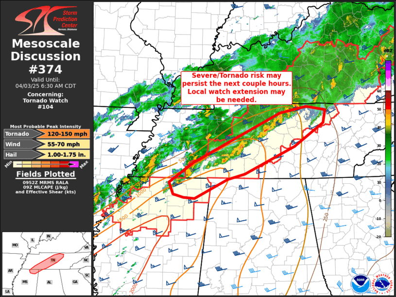 Mesoscale Discussion 374
