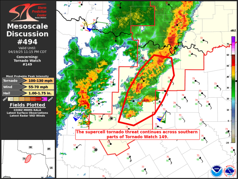 Mesoscale Discussion 494