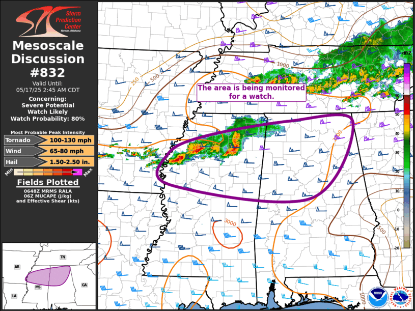 Mesoscale Discussion 832
