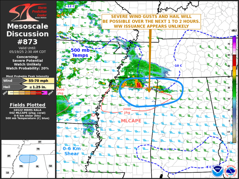 Mesoscale Discussion 873
