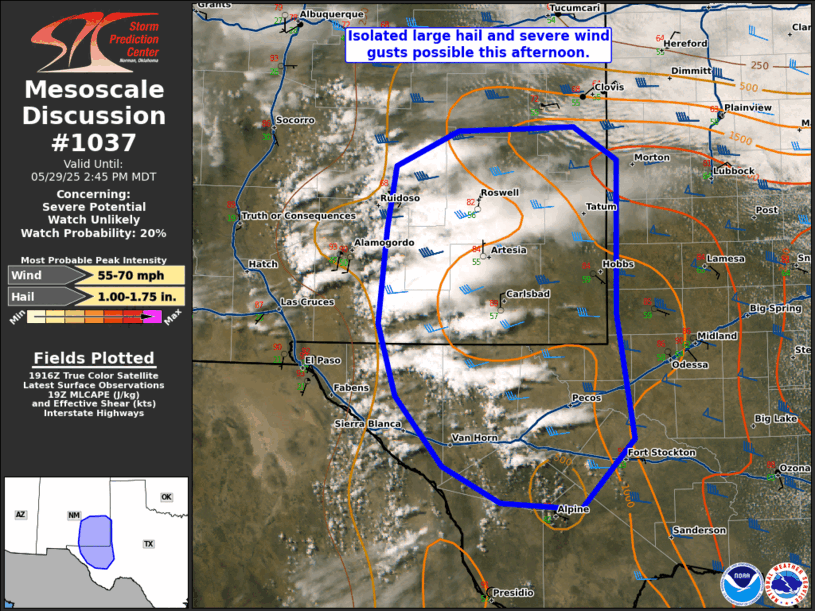 Mesoscale Discussion 1037