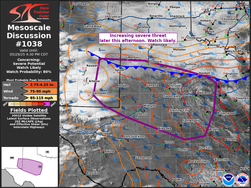 Mesoscale Discussion 1038