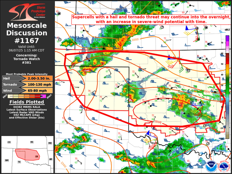 Mesoscale Discussion 1167