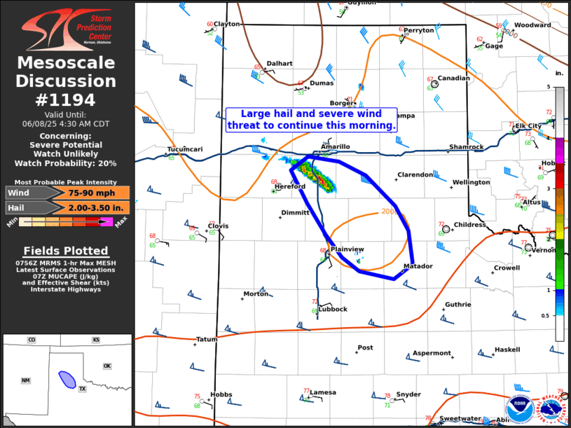 Mesoscale Discussion 1194