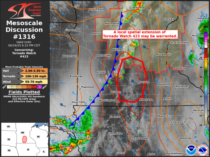 Mesoscale Discussion 1316