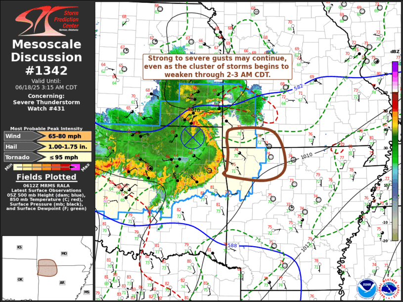 Mesoscale Discussion 1342