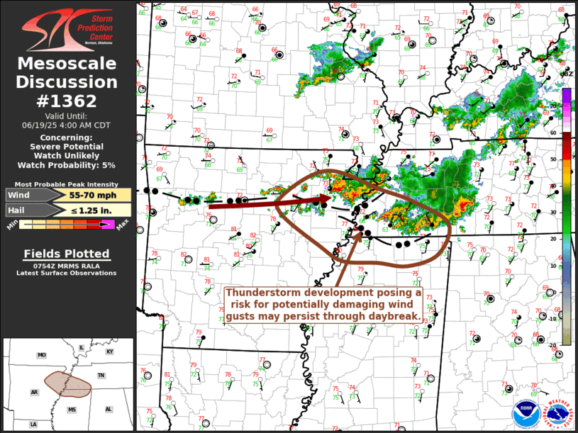 Mesoscale Discussion 1362