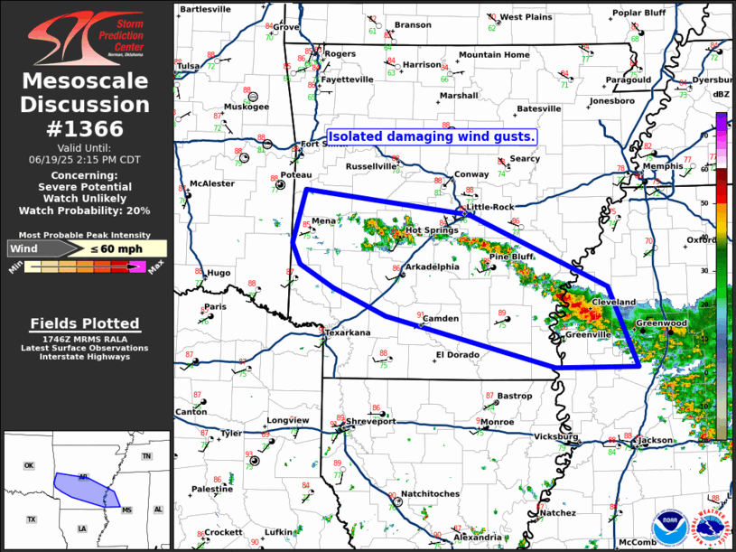Mesoscale Discussion 1366