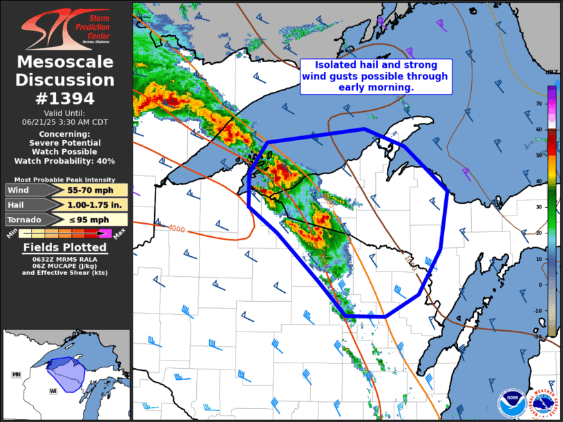 Mesoscale Discussion 1394