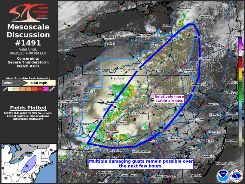 Mesoscale Discussion 1491