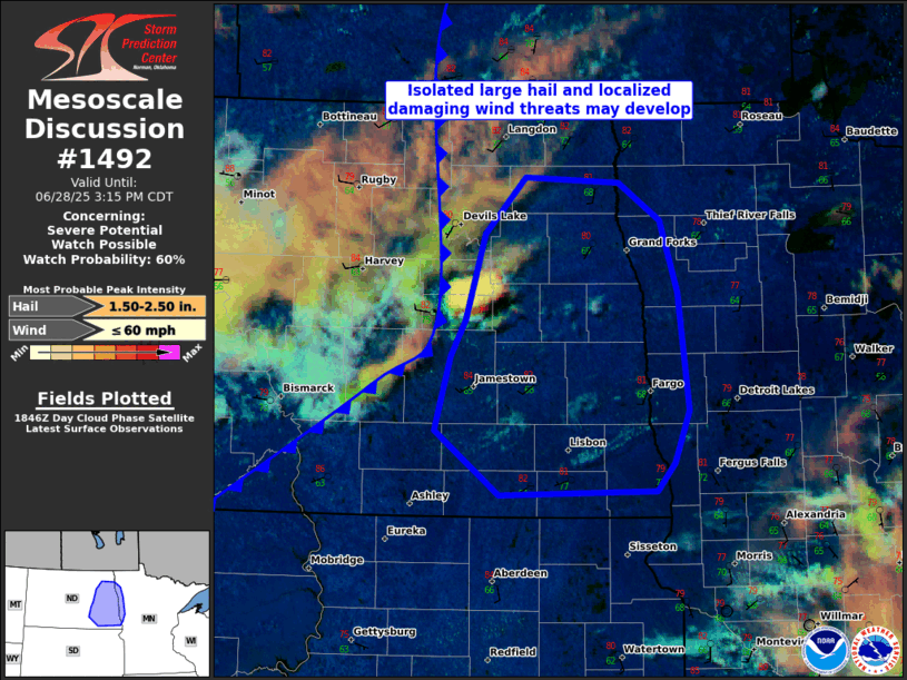 Mesoscale Discussion 1492