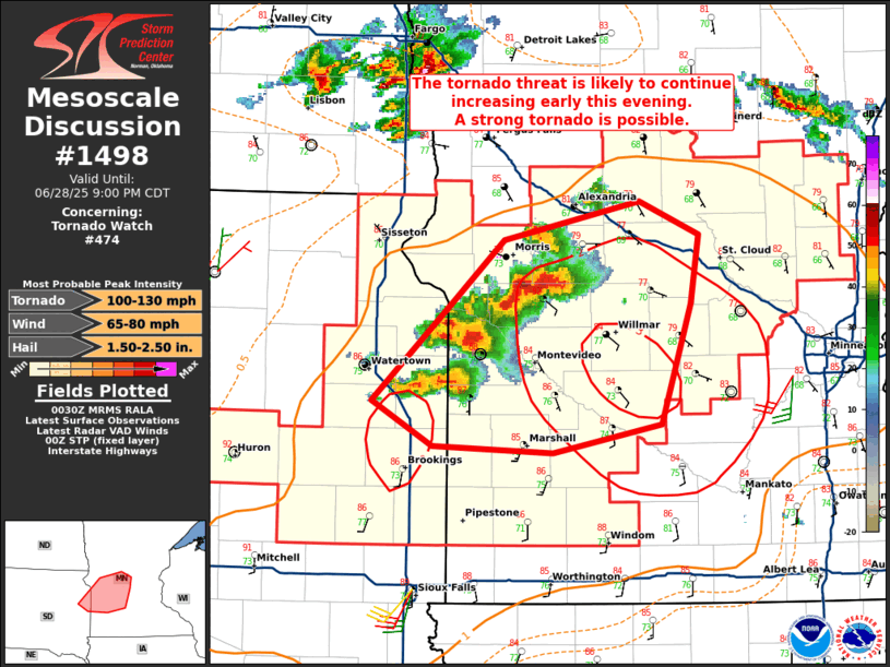 Mesoscale Discussion 1498