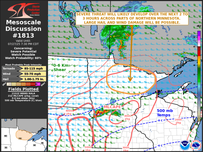 Mesoscale Discussion 1813