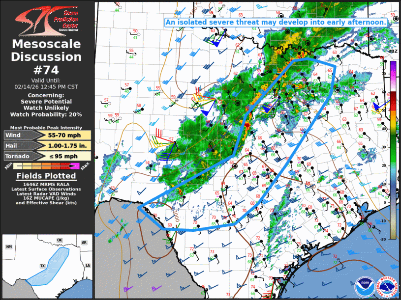 Mesoscale Discussion 74