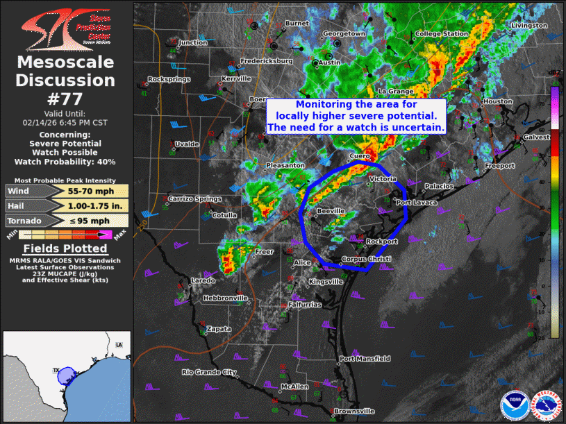 Mesoscale Discussion 77